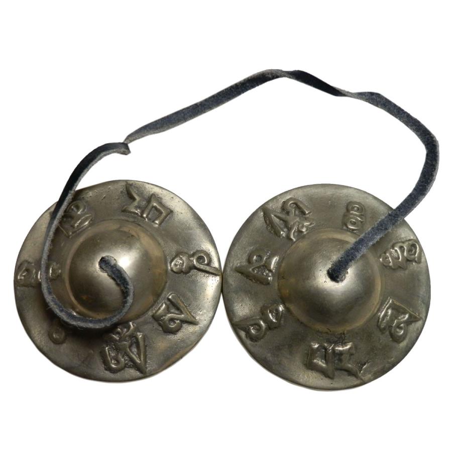 ティンシャ(ネパール製)直径約7cm 仏具 ネパール仏具 ティンシャ（シンバルン）6 クリックポスト選択
