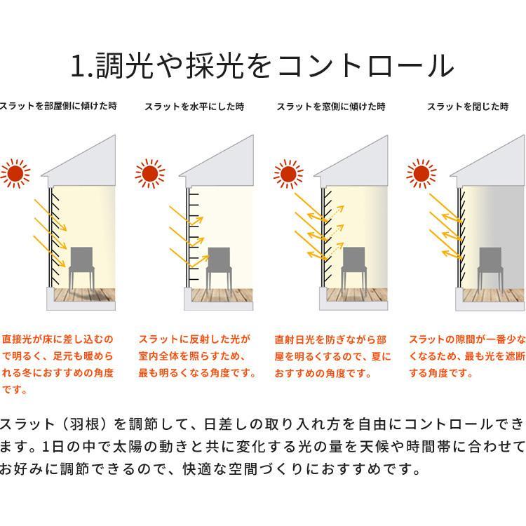 ブラインド ブラインドカーテン プラスチックブラインド 幅60cm 高さ200cm スラット幅25mm カーテンレール取り付けOK 既製サイズ イージーブラインド｜e-blind｜12