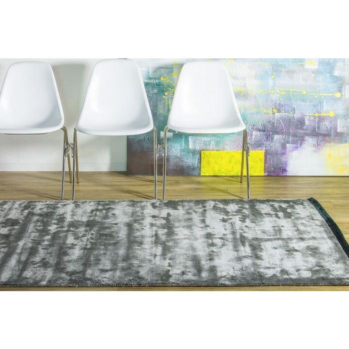 ラグ カーペット 秋 冬 160x230 手織り(手機) 絨毯 話題のSDGs素材 ヴィスコース 人工 シルク DYNASTY BORDER おしゃれ グレー リビング 寝室 オールシーズン | EーBLIND | 02