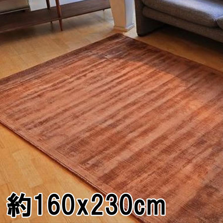 ラグ カーペット 秋 冬 160x230 手織り(手機) 絨毯 話題のSDGs素材 ヴィスコース 人工 シルク DYNASTY BORDER おしゃれ ブラウン リビング 寝室 オールシーズン | EーBLIND