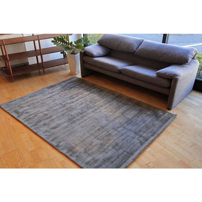 ラグ ラグマット 約1.5畳 140x200cm グレー 手織り(手機) 絨毯 ヴィスコース DYNASTY ANTIQUE モダン | EーBLIND