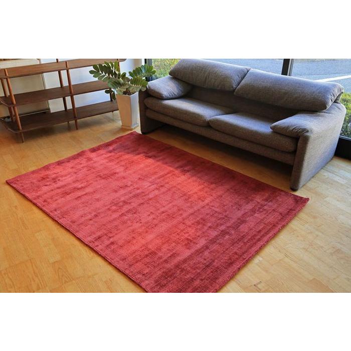 ラグ ラグマット 約1.5畳 140x200cm レッドピンク 手織り(手機) 絨毯 ヴィスコース DYNASTY ANTIQUE モダン | EーBLIND