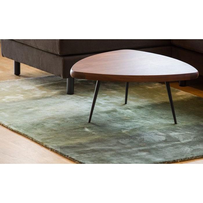 ラグ カーペット 秋 冬 160x230 手織り(手機) 絨毯 話題のSDGs素材 ヴィスコース 人工 シルク FADE STRIPE おしゃれ グリーン リビング 寝室 オールシーズン | EーBLIND | 06