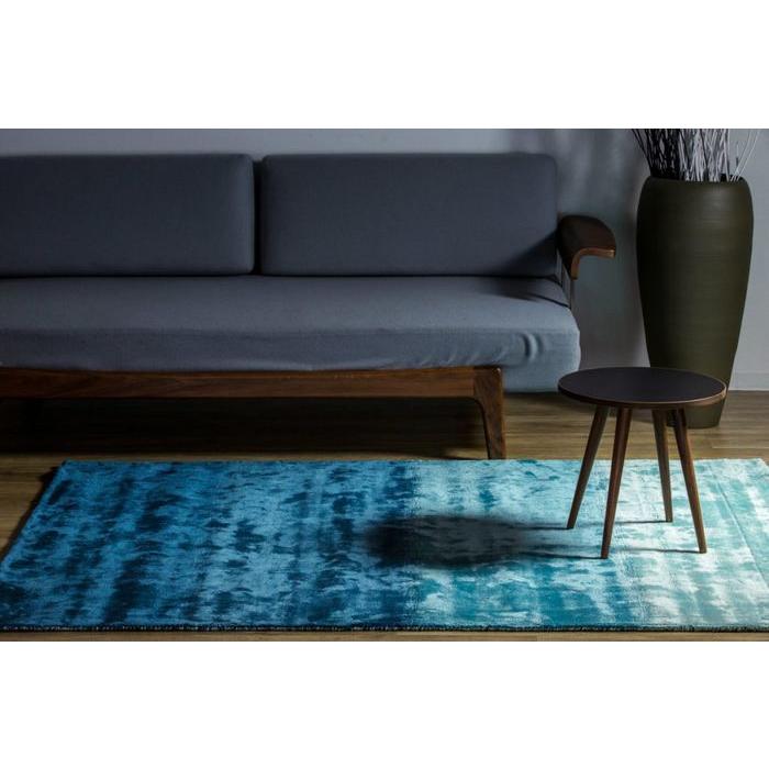 ラグ カーペット 秋 冬 140x200 手織り(手機) 絨毯 話題のSDGs素材 ヴィスコース 人工 シルク FADE STRIPE おしゃれ オーシャン リビング 寝室 オールシーズン | EーBLIND | 01