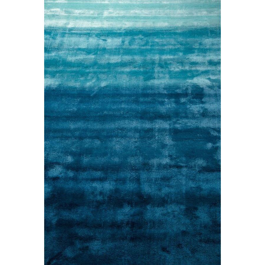 ラグ カーペット 秋 冬 140x200 手織り(手機) 絨毯 話題のSDGs素材 ヴィスコース 人工 シルク FADE STRIPE おしゃれ オーシャン リビング 寝室 オールシーズン | EーBLIND | 02