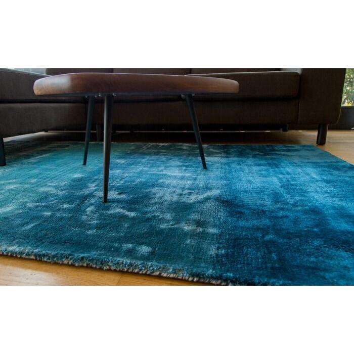 ラグ カーペット 秋 冬 160x230 手織り(手機) 絨毯 話題のSDGs素材 ヴィスコース 人工 シルク FADE STRIPE おしゃれ オーシャン リビング　オールシーズン | EーBLIND | 03