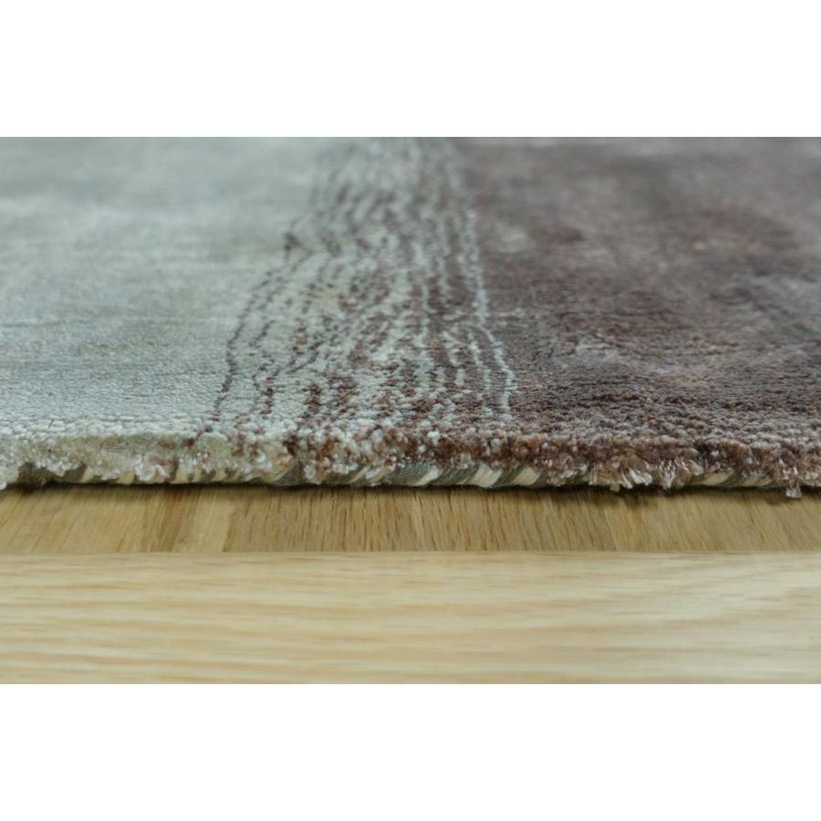ラグ カーペット 秋 冬 160x230 手織り 絨毯 話題のSDGs素材 ヴィスコース 人工 シルク FADE STRIPE トープ おしゃれ リビング 寝室 オールシーズン | EーBLIND | 02