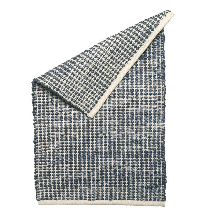 キリム 玄関マット 50x80cm ブルー 手織り(手機) 絨毯 ジュート JURO　PLAIN 夏 | EーBLIND | 04