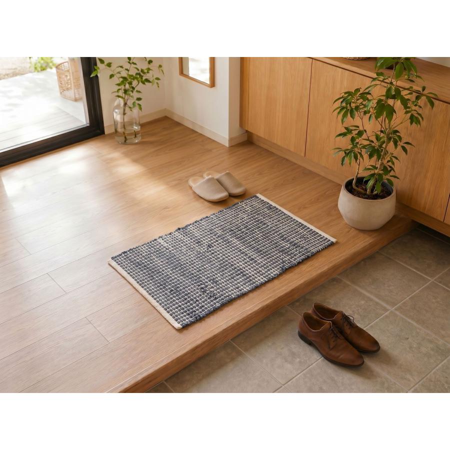 EーBLIND（イージーブラインド） キリム 玄関マット 50x80cm ブルー