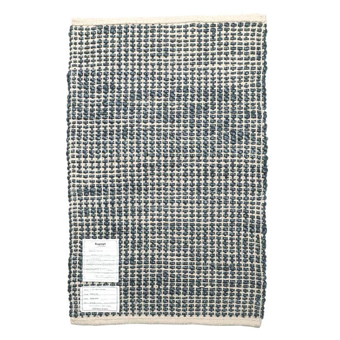 キリム 玄関マット 50x80cm ブルー 手織り(手機) 絨毯 ジュート JURO　PLAIN 夏 | EーBLIND | 05