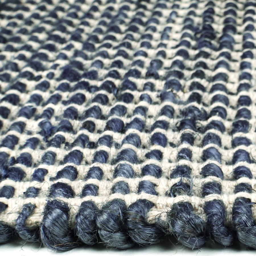 キリム 玄関マット 50x80cm ブルー 手織り(手機) 絨毯 ジュート JURO　PLAIN 夏 | EーBLIND | 06