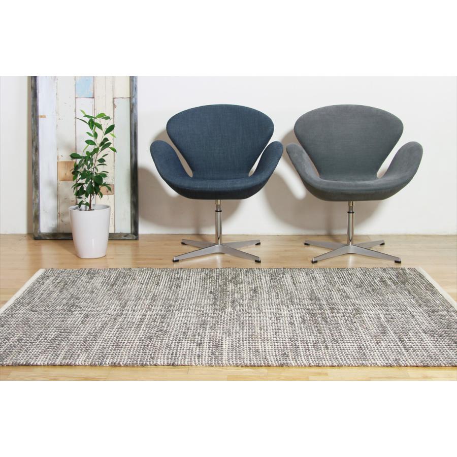 キリム 約1.5畳 140x200cm グレー 手織り(手機) 絨毯 ジュート JURO　PLAIN 夏 | EーBLIND | 05