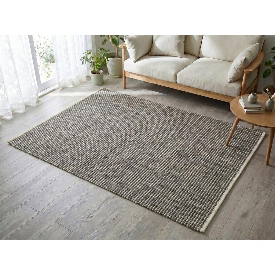 ラグ カーペット キリム 160x230 秋 冬 手織り エコ素材 JURO PLAIN グレー 快適 おしゃれ 北欧 リビング 寝室 オールシーズン 絨毯 柔らかい 暖かい | EーBLIND | 01