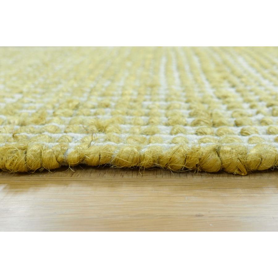 キリム 約1.5畳 140x200cm マスタード 手織り(手機) 絨毯 ジュート JURO　PLAIN 夏 | EーBLIND | 04