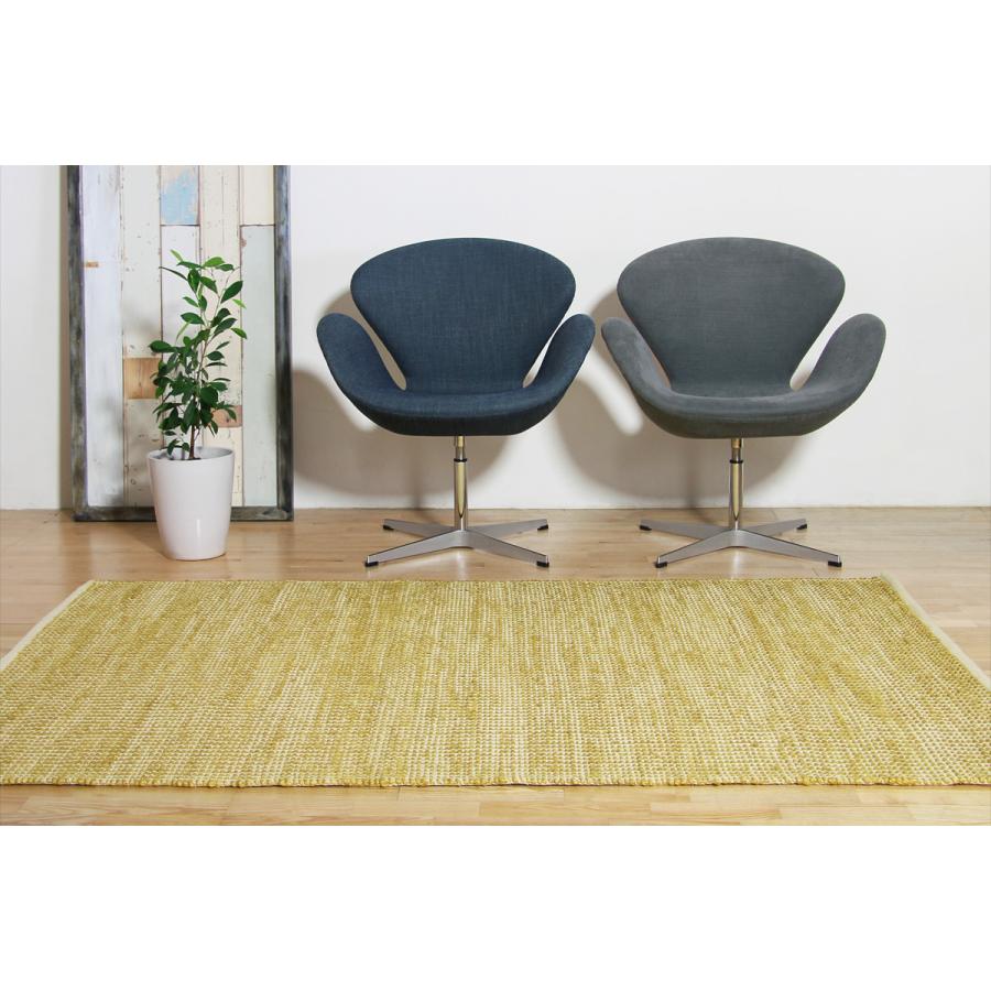 キリム 約1.5畳 140x200cm マスタード 手織り(手機) 絨毯 ジュート JURO　PLAIN 夏 | EーBLIND | 05
