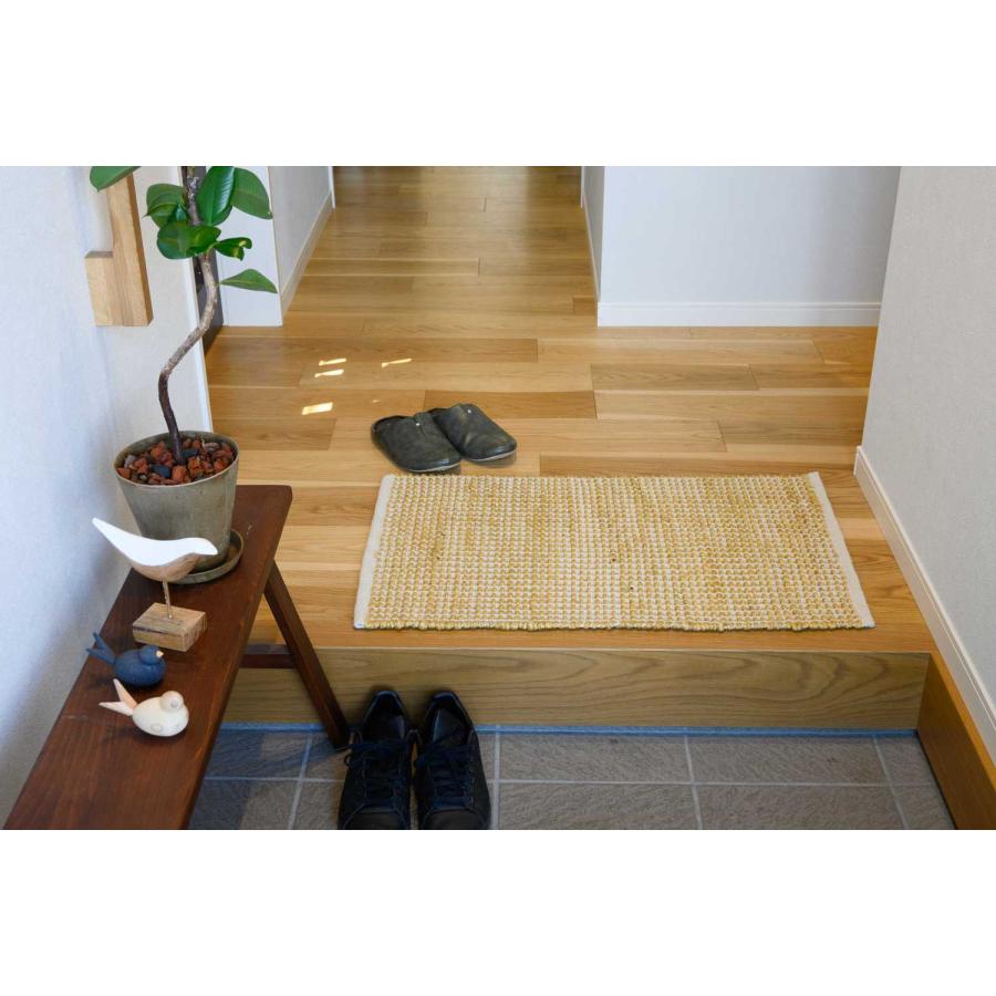 ラグ カーペット キリム 50x80 秋 冬 手織り エコ素材 JURO PLAIN マスタード 快適 おしゃれ 北欧 玄関 マット オールシーズン 絨毯 柔らかい 暖かい | EーBLIND | 02