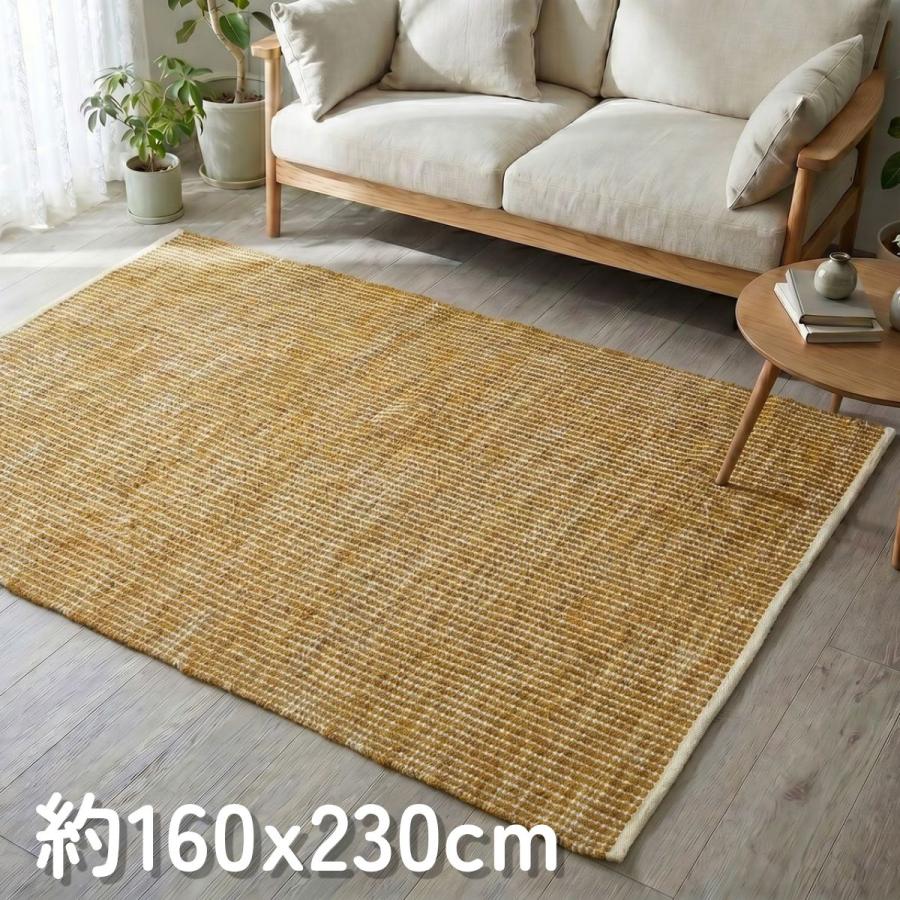 ラグ カーペット キリム 160x230 秋 冬 手織り エコ素材 JURO PLAIN オレンジ 快適 おしゃれ 北欧 リビング 寝室 オールシーズン 絨毯 柔らかい 暖かい | EーBLIND
