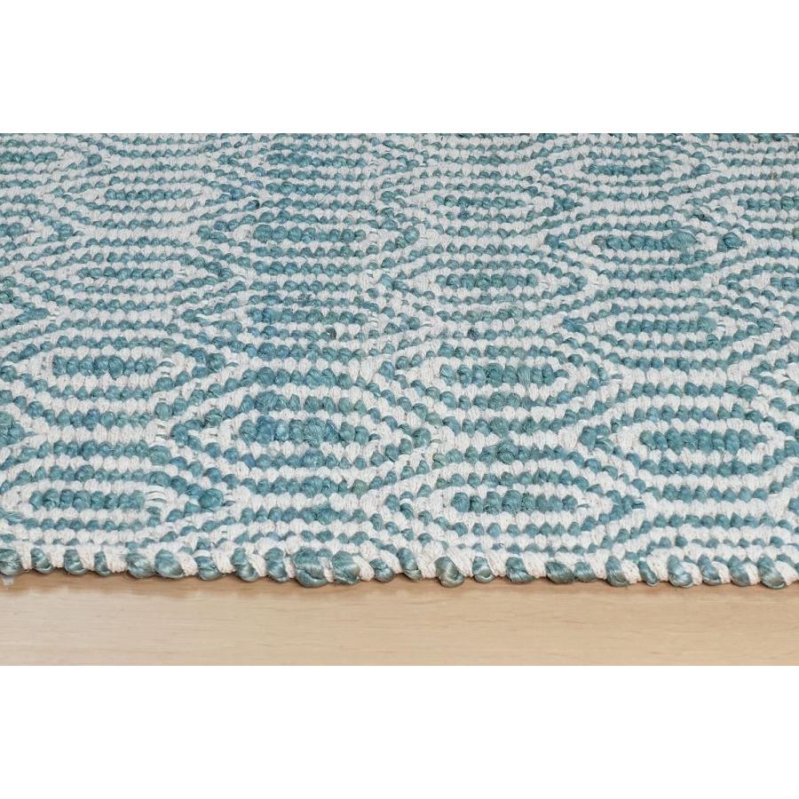 ラグ ラグマット 約2.5畳 160x230cm ライトブルー 平織り(手機) 絨毯 ジュート KRAFTO103 麻