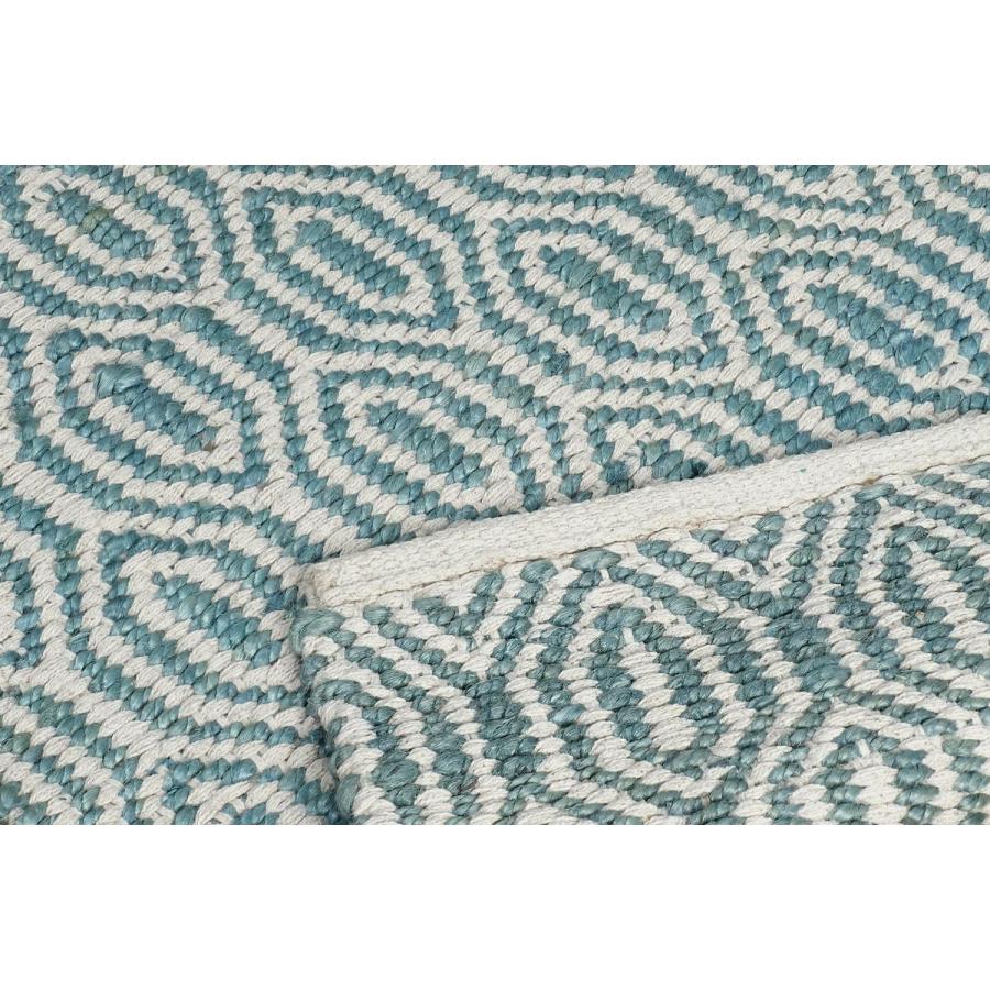 ラグ ラグマット 約2.5畳 160x230cm ライトブルー 平織り(手機) 絨毯 ジュート KRAFTO103 麻