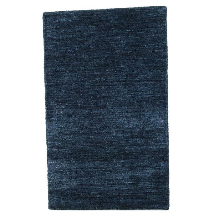 ラグ ギャッベ 50x80 手織り 秋 冬 快適 ウール LORI PLAIN ミッドナイトブルー おしゃれ 北欧 玄関 マット おしゃれ オールシーズン 調湿　絨毯 柔らかい暖かさ | EーBLIND | 01