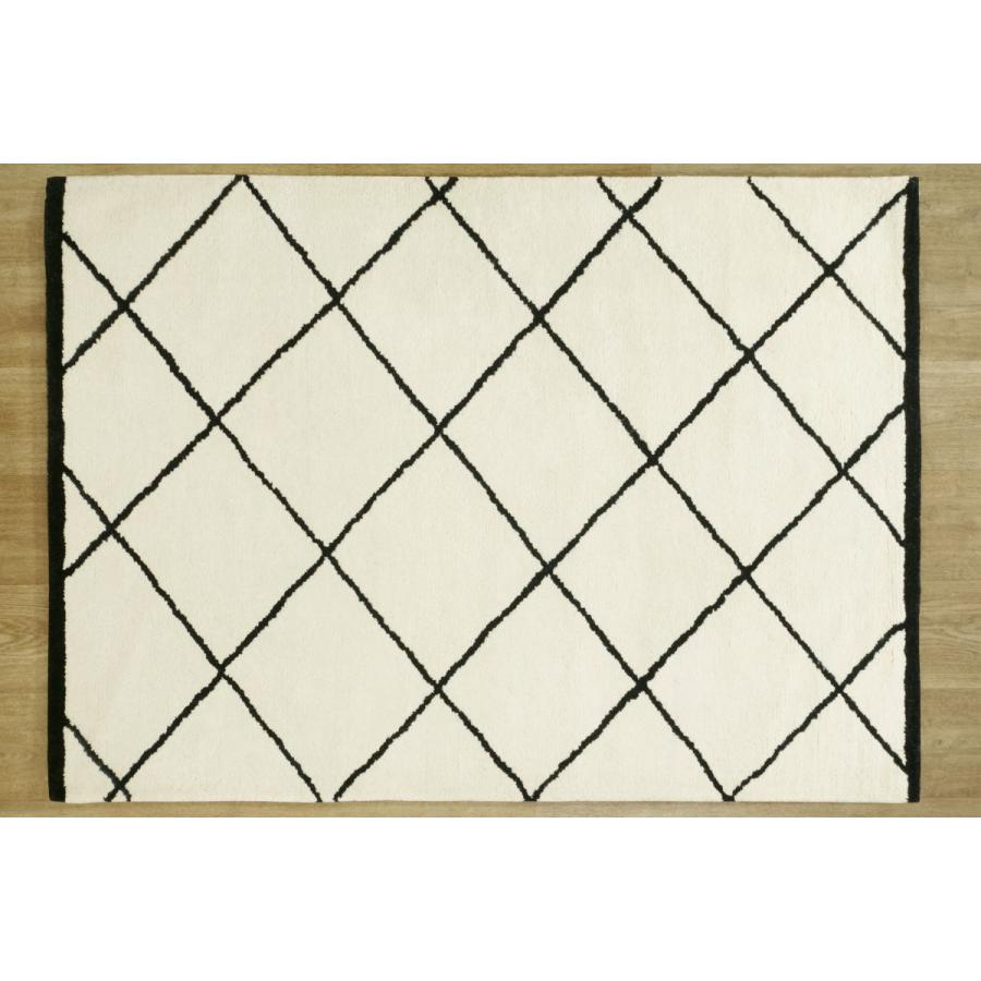 ラグ ラグマット 約1.5畳 140x200cm #01 タフテッド 絨毯 ウール MORACCAN 北欧 ベニワレン | EーBLIND | 01
