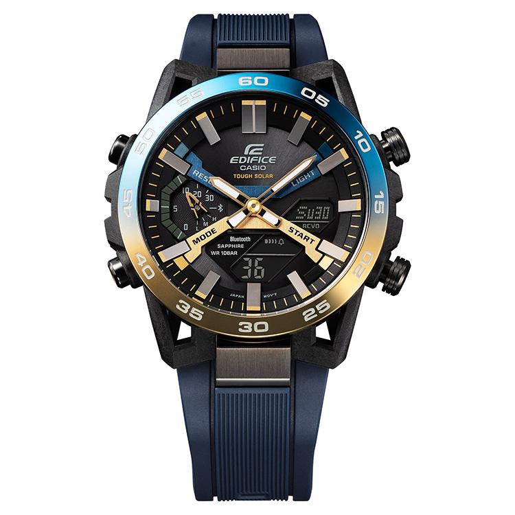 エディフィス EDIFICE スマホ連携 Bluetooth 電波ソーラー グラデーション ネイビー ECB-2000YNP-1AJF CASIO カシオ 腕時計 メンズの画像
