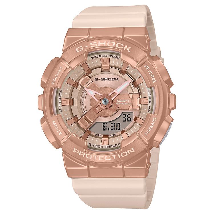 G-SHOCK Gショック WOMEN アナデジ メタルベゼル ピンクゴールド