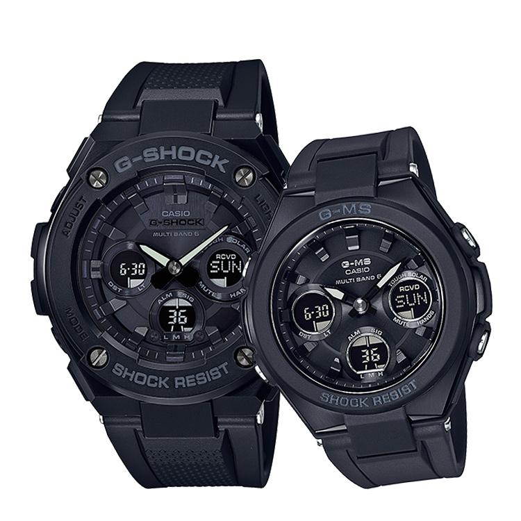 ペアウォッチ ペアセット G-SHOCK/BABY-G ペア 腕時計 電波ソーラー G-STEEL/G-MS 黒 GST-W300G-1A1JF/MSG-W100G-1AJF CASIO カシオ KPAIR0026｜e-bloom｜02