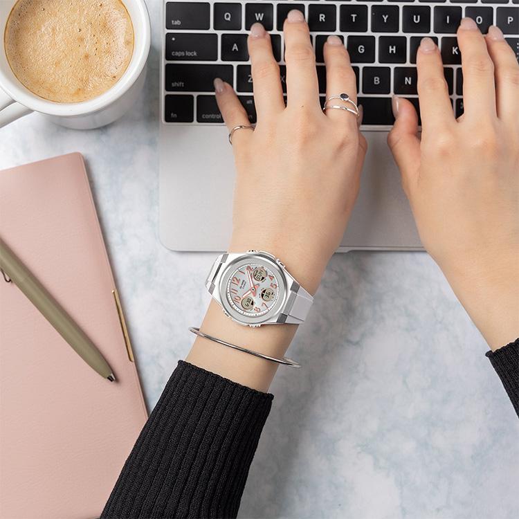 DAMUE Baby-G CASIO 腕時計 シルバー/ホワイト TREMOULIERE Baby-G ベビーG G-MS ジーミス 電波ソーラー シルバー