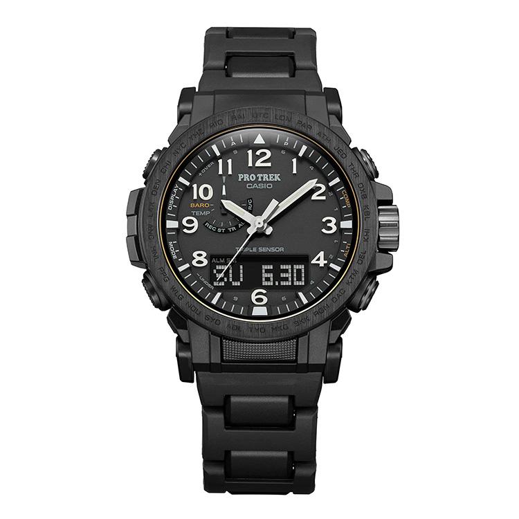 CASIO PRO TREK デジタル腕時計 ブラック/ゴールド PRO TREK PROTREK プロトレック 電波ソーラー コンポジット