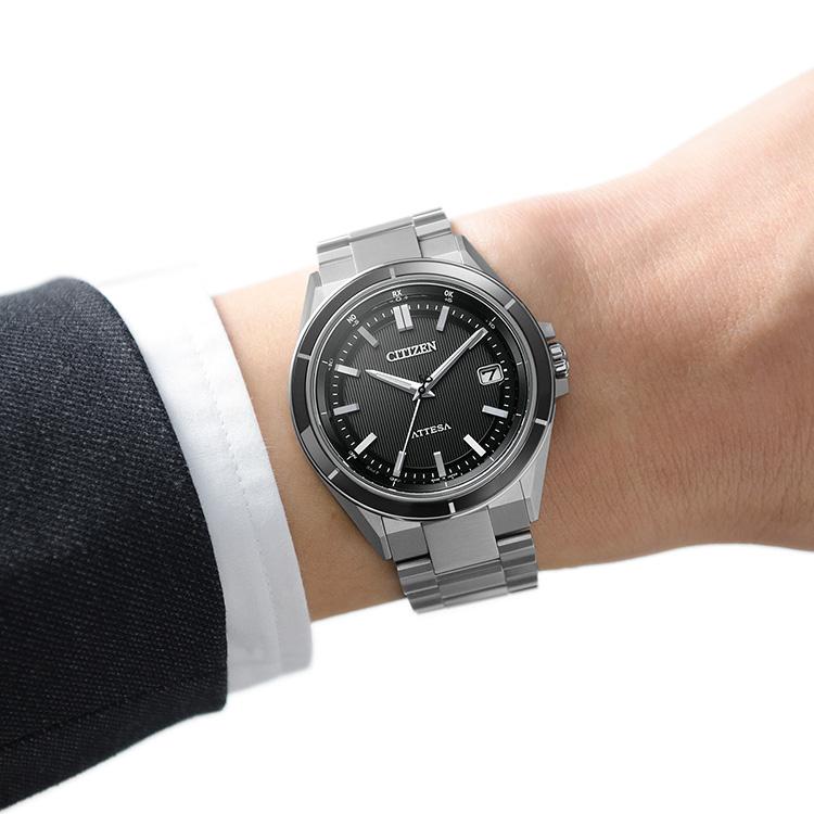 美品【CITIZEN】アテッサ ATTESA エコドライブ ACT Line 電波 腕時計 メンズ チタン ブラック文字盤 CB3030-76E ATTESA（CITIZEN） ATTESA ACT Line アクトライン エコドライブ電波