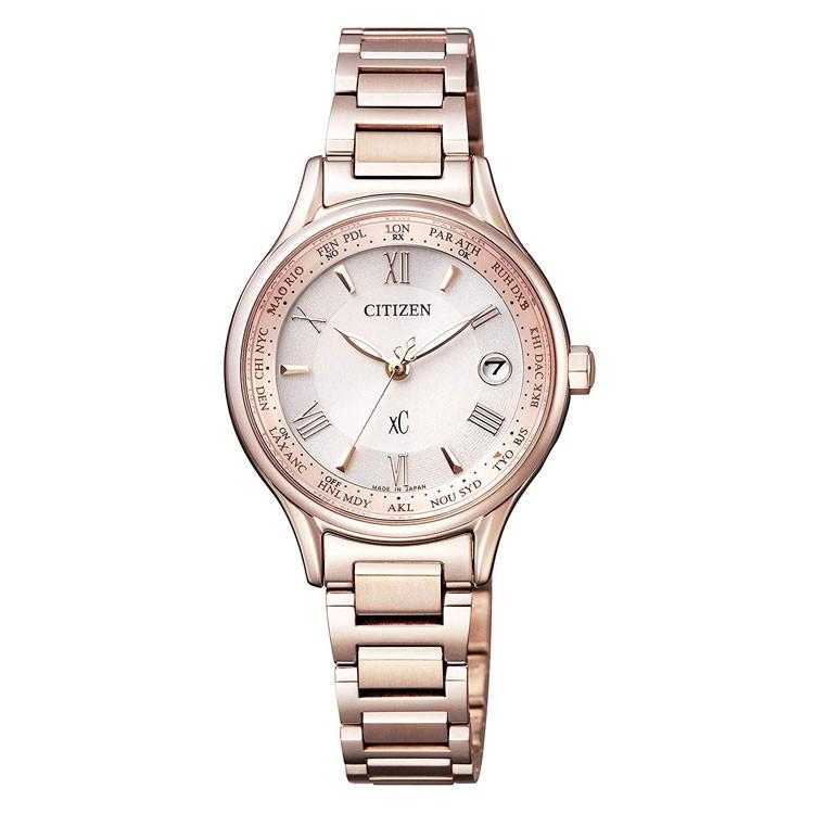【美品】CITIZEN XC 電波ソーラー チタニウム　クロコベルト エレガント 美品】CITIZEN XC 電波ソーラー チタニウム クロコベルト