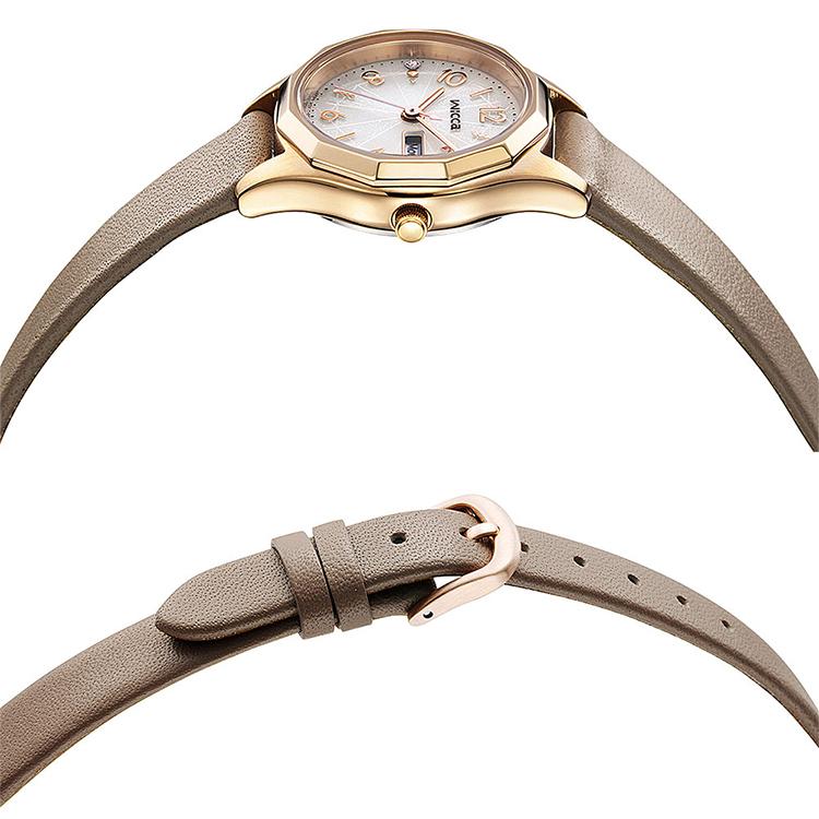 腕時計 レディース wicca（ウィッカ） ソーラーテック スワロフスキー レザーバンド