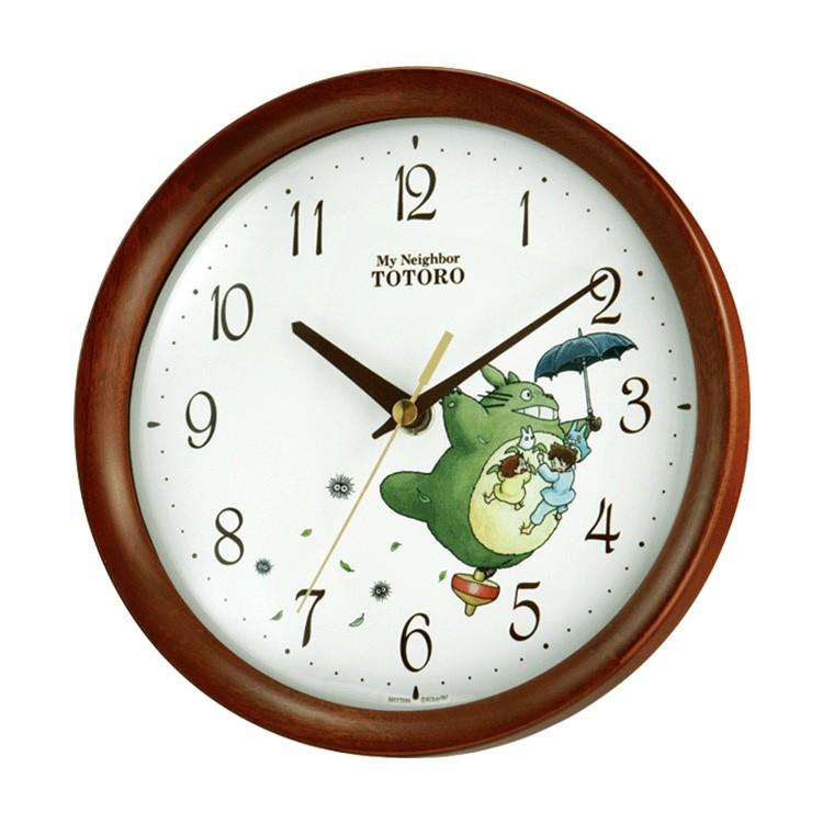 本店 リズム時計 8MGA27RH06 となりのトトロ 掛け時計 トトロM27 イラスト 木製枠 ジブリ 2周年記念イベントが 掛時計 お取り寄せ シンプル スイープセコンド