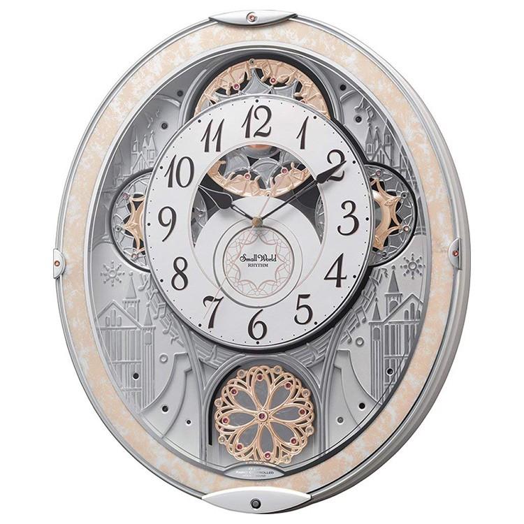 リズム時計 電波時計 掛け時計 電波掛け時計 スモールワールド ノエル