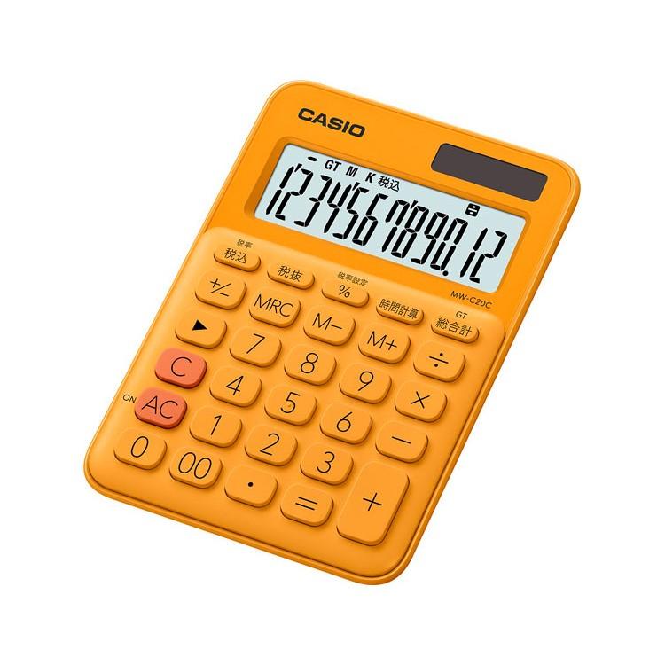 まとめ買い特価 カシオ計算機 カラフル電卓 ミニジャストタイプ オレンジ MW-C20C-RG-N AS
