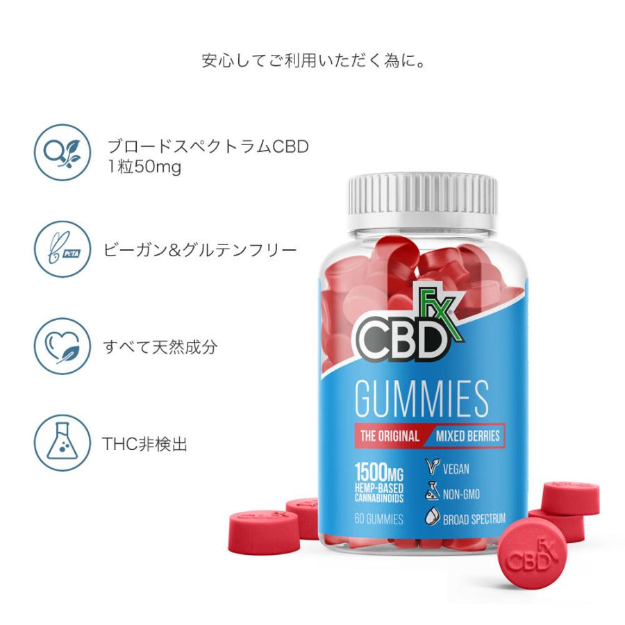 2023リニューアル価格） CBD グミ CBDfx 高濃度 1500mg 60粒 1粒25mg 