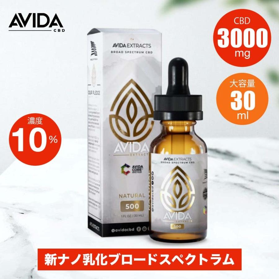 CBD オイル 大容量 30ml 高濃度 10% 3000mg AVIDA ナノエマルジョンCBD