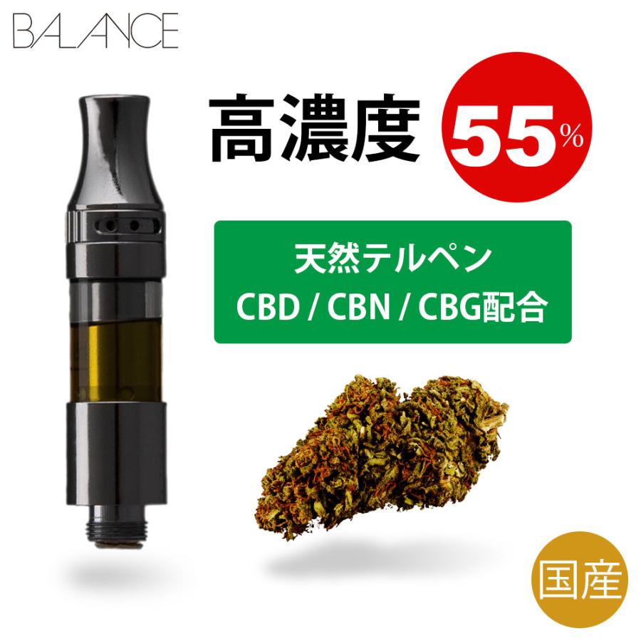 CBD CBN CBG 天然テルペン配合 高濃度 55% リキッド カートリッジ