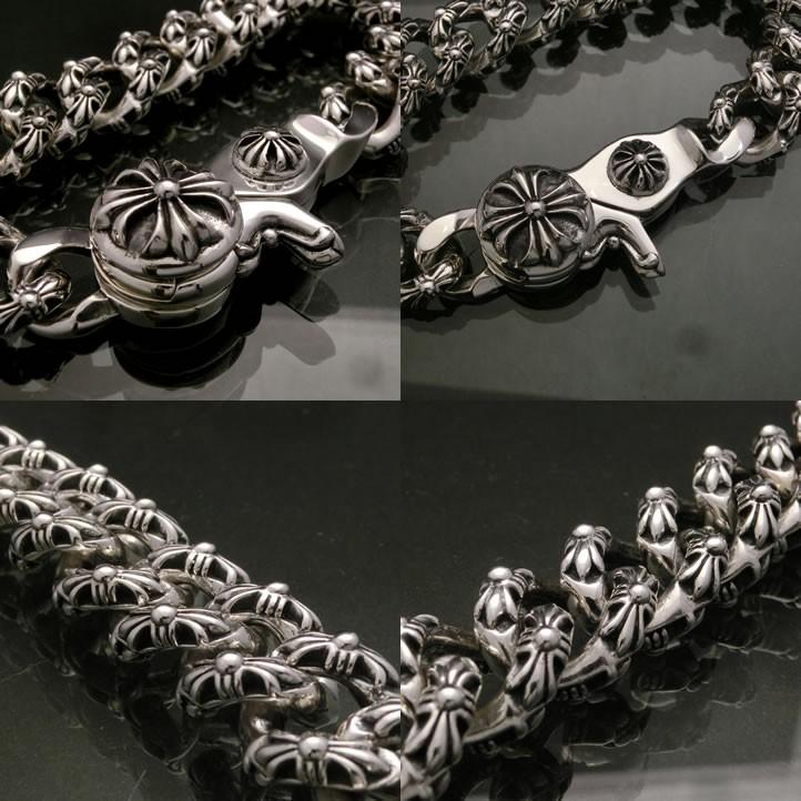 超重厚！ゴシッククロスファンシーチェーンブレスレット 【クロス