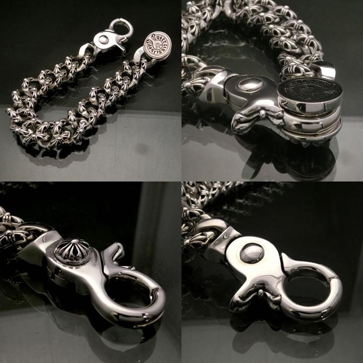 超重厚！ゴシッククロスファンシーチェーンブレスレット 【クロス