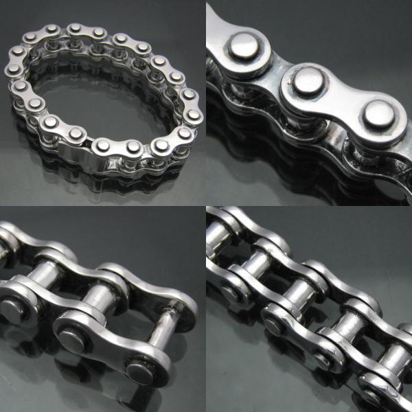 最高品質！バイクチェーンブレスレットL シルバー925【brace-276-B09