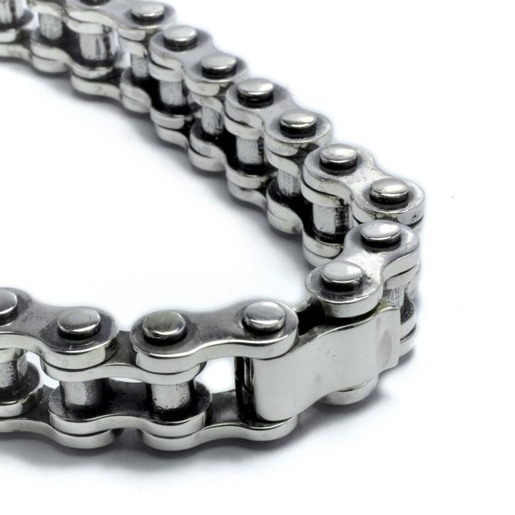 最高品質！バイクチェーンブレスレットM シルバー925【brace-277-B10