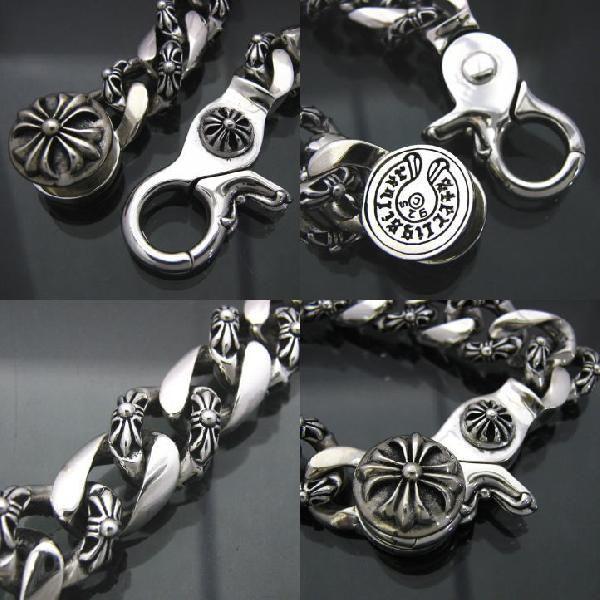 超重厚!! ファンシーチェーンブレスレット ゴシッククロスクラスプ