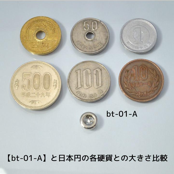 銀製 シルバーボタン#A (直径:9mm 厚み:2.2mm) シルバー925 裁縫