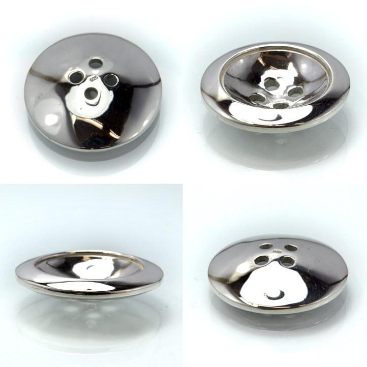 銀製 シルバーボタン#J (直径:28.4mm 厚み:6.6mm) シルバー925 裁縫 アクセサリー材料 金属ボタン メタルボタン 銀ボタン｜e-bns｜04