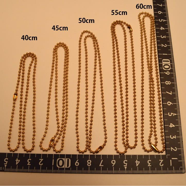真鍮製ブラス4mm★60ｃｍ★ネックレスボールチェーン★中々出回らない太さです 真鍮製アズキ/ボールチェーンネックレス 【アズキチェーン 2.5mm