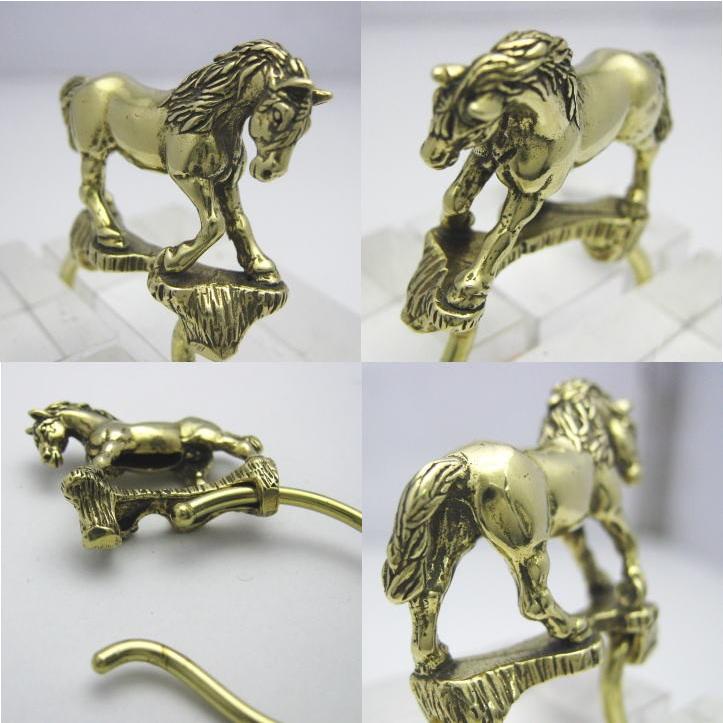 金色の駿馬、ホースキーリング ブラス 真鍮(キーホルダー、キー