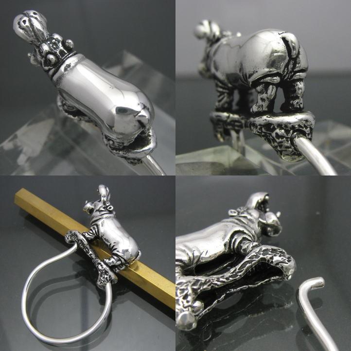 銀の河馬、カバキーリング シルバー925 SV925(キーホルダー、キー