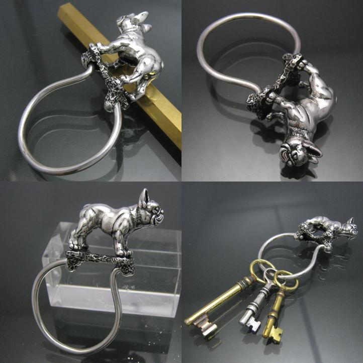 シルバー925 キーホルダー silver925 ブルドック フレンチブルドッグキーリング シルバー925 SV925(キーホルダー